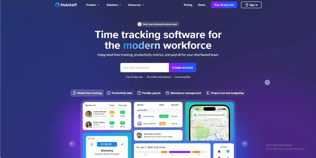 Hubstaff Dashboard