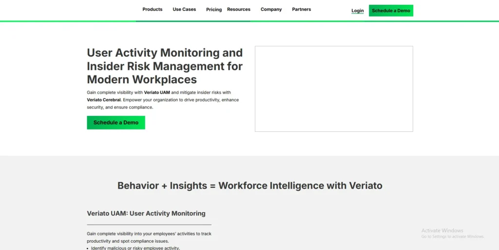 Veriato Dashboard