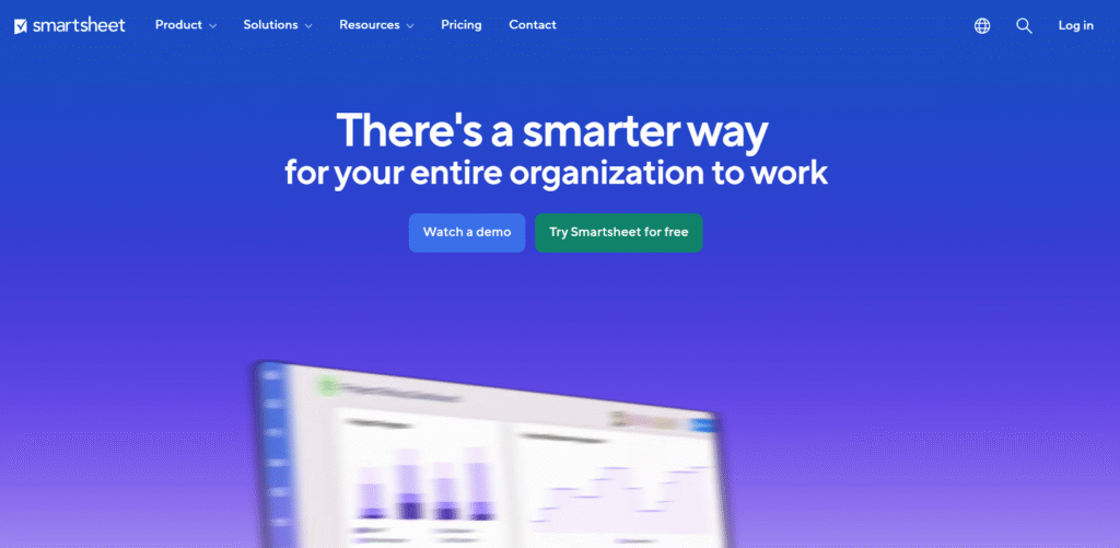 Smartsheet homepage